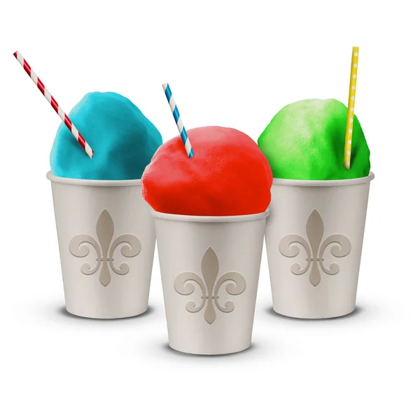 Tradicional Summertime Southern Snowballs New Orleans Mardi Gras Season Ice — Fotografia de Stock