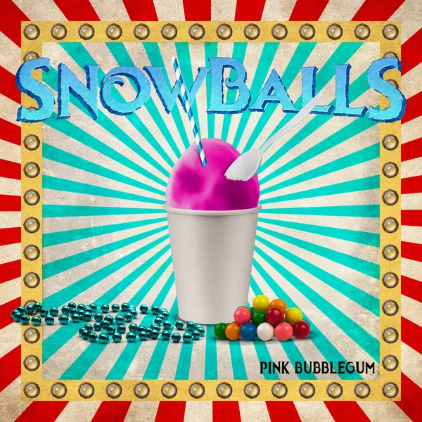Traditional Summertime Southern Snowballs New Orleans Mardi Gras Season Ice — Stock Photo, Image