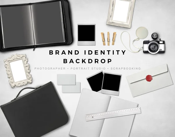 Merk Identiteit Mockup Scene Achtergrond Hero Image Business Marketing Isolated — Stockfoto