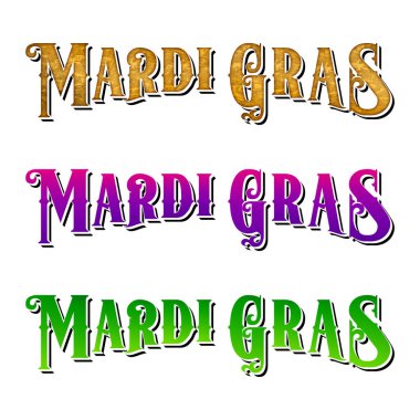 Mardi gras vektör harfleri Mardi Gras marquee logo t-shirt tasarımı New Orleans Louisiana grafik