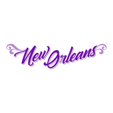 İşiniz veya sunumunuz için beyaz arkaplan üzerine New Orleans metni