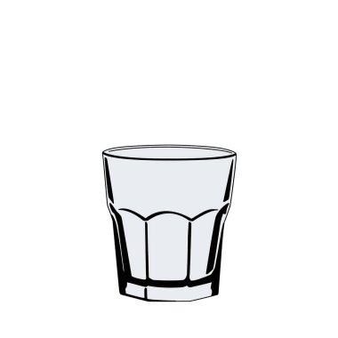 Bir bardak su simgesi. vektör çizim