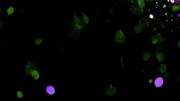 Mouvement Scintillant Particules Vert Décharge Sur Fond Noir — Video