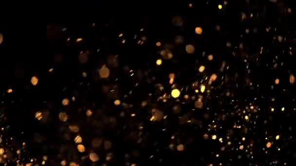 Motion Flickering Particelle Orange Bokeh Uno Sfondo Nero — Video Stock