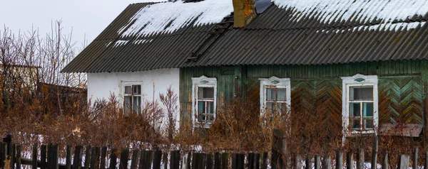 Деревенская Улица России Зимой — стоковое фото