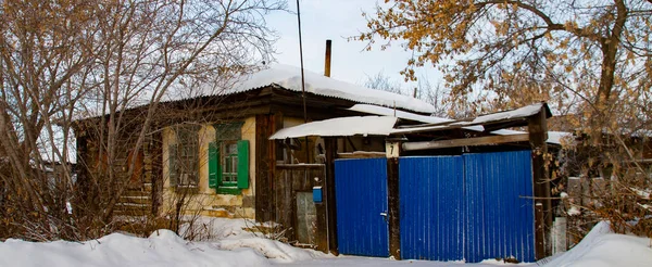 Calle Del Pueblo Rusia Invierno — Foto de Stock