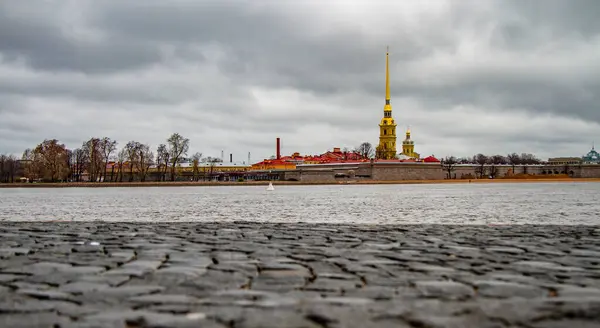 Petersburg View Peter Paul Fortress Embankment Cloudy Day — Stock Photo, Image