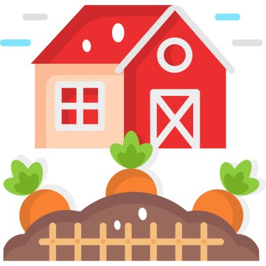 Basit vektör illüstrasyon çiftlik kavramı