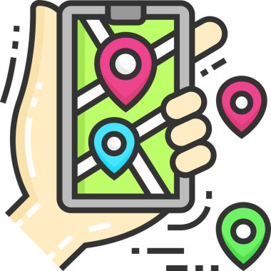 Basit vektör illüstrasyon mobil