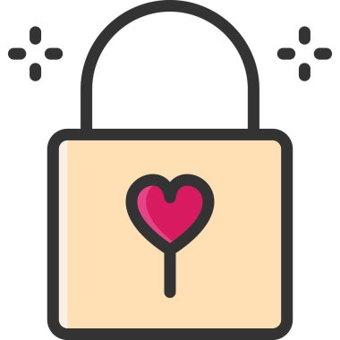 Basit vektör illüstrasyon asma kilidi