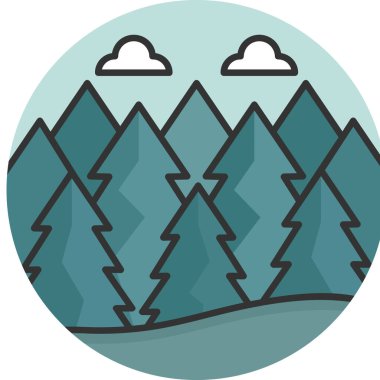 yeşil orman vektör illüstrasyonu 