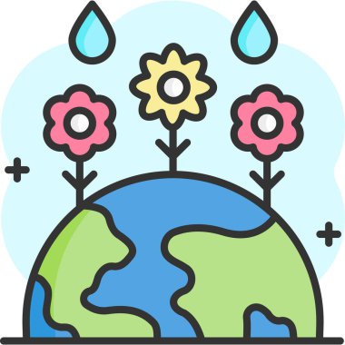 Basit vektör illüstrasyon bitkisi