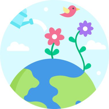 Basit vektör illüstrasyon bitkisi