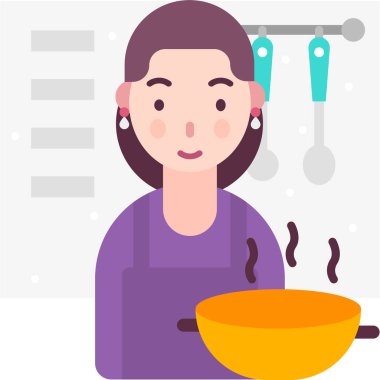 Basit vektör çizimi ev hanımı