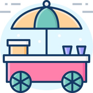 Basit vektör illüstrasyon yiyecek arabası