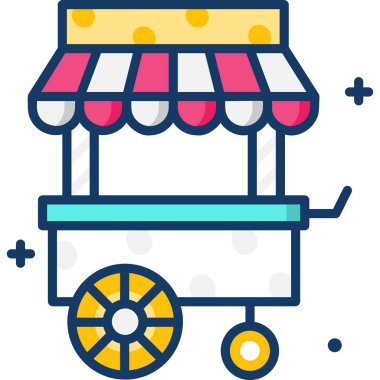 Basit vektör illüstrasyon yiyecek arabası