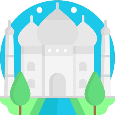 Hindistan 'da basit vektör illüstrasyonu tac mahal