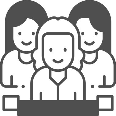 Basit vektör illüstrasyon kadın grubu