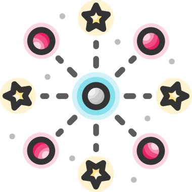 Basit vektör illüstrasyon havai fişekleri