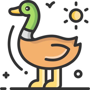 ördek simgesi vektör illüstrasyonu 