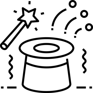 sihirli şapka vektör illüstrasyonu 