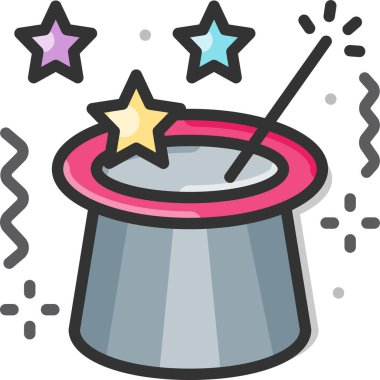 sihirli şapka vektör illüstrasyonu 