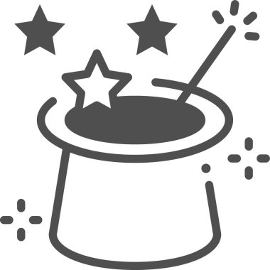 sihirli şapka vektör illüstrasyonu 