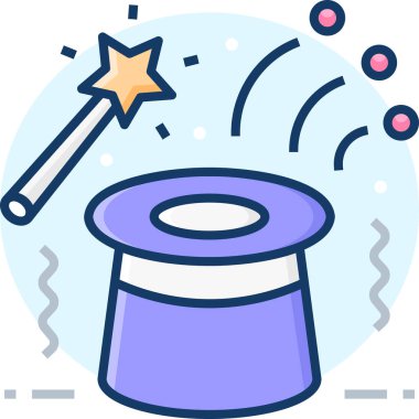 sihirli şapka vektör illüstrasyonu 