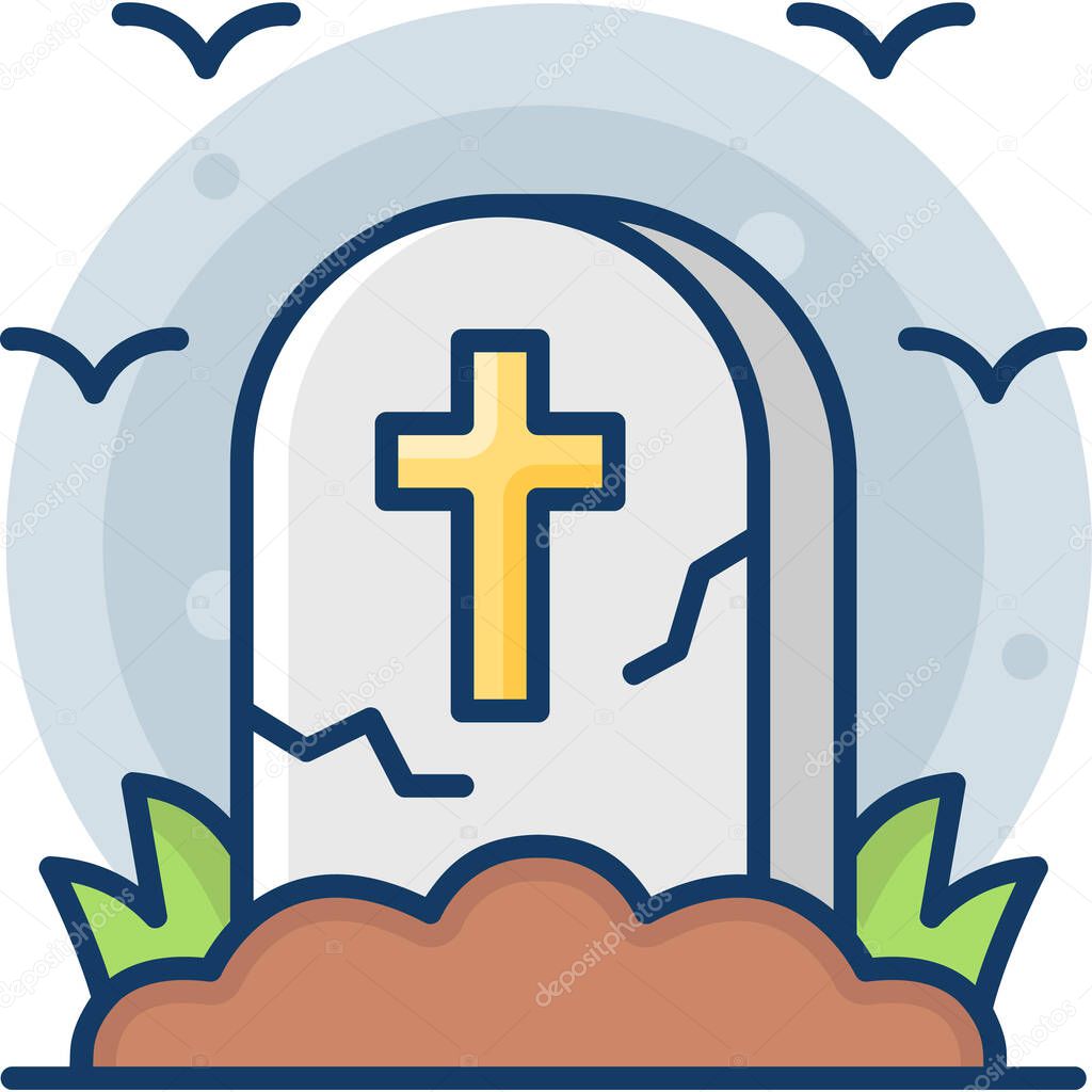 simple vector illustration cemetery