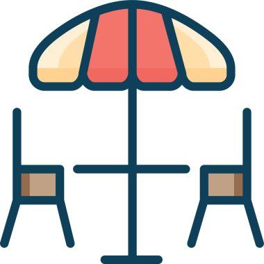 Basit vektör illüstrasyon plajı