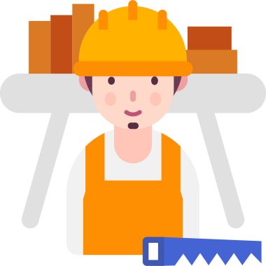 Basit vektör illüstrasyon marangozu