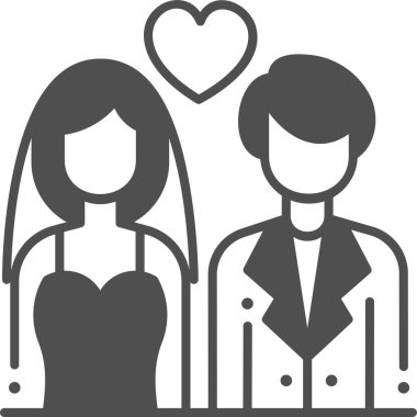 Basit vektör illüstrasyonu düğünü 