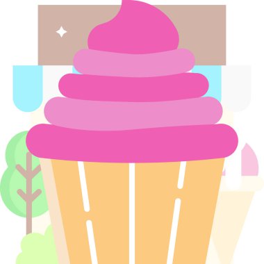 taze dondurma vektör illüstrasyonu 