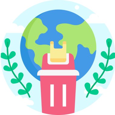 Plastikten kaçınan basit vektör illüstrasyonu