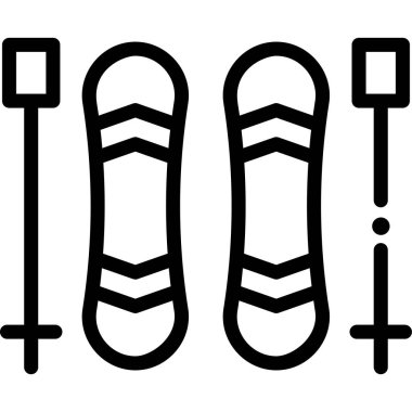 Basit vektör illüstrasyon kayağı