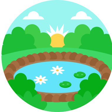 Basit vektör illüstrasyon göleti 