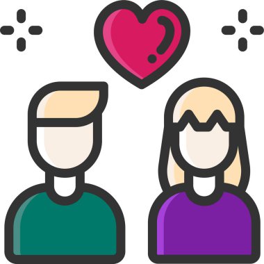 Basit vektör illüstrasyon aşk kavramı