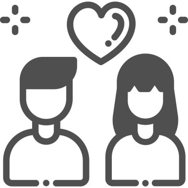 Basit vektör illüstrasyon aşk kavramı