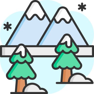 kış manzarası vektör illüstrasyonu 