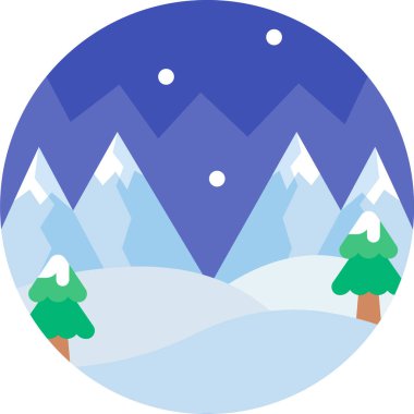 kış manzarası vektör illüstrasyonu 