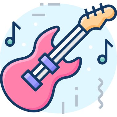 Basit vektör çizim gitarı