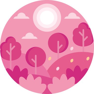 Sonbahar sezonu manzara vektör çizimi 