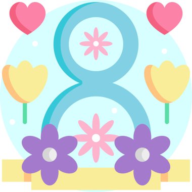 Basit vektör illüstrasyonu Uluslararası Kadınlar Günü 