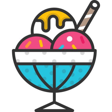 taze dondurma vektör illüstrasyonu 