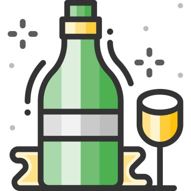 Basit vektör illüstrasyon şampanya