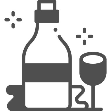 Basit vektör illüstrasyon şampanya