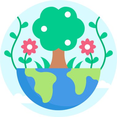 Basit vektör illüstrasyon bitkisi