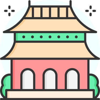 Basit vektör illüstrasyonu ünlü bina 