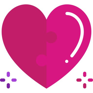 Basit vektör çizimi kalp sembolü Aziz Valentine konsepti 