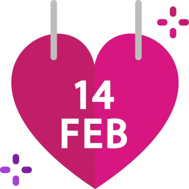 Basit vektör çizimi kalp sembolü Aziz Valentine konsepti 